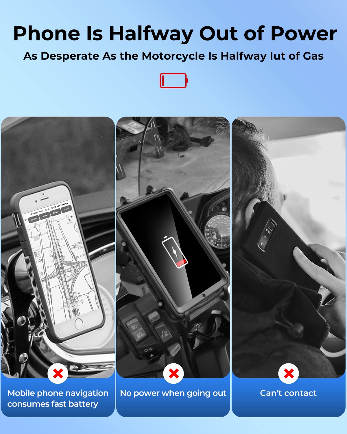 Foruly Motorcycle Usb Charger, Dual Usb Port Water Proof Motorcycle Phone Charger For Honda Crf300L Crf250L 2017-2022, Usb Motor
