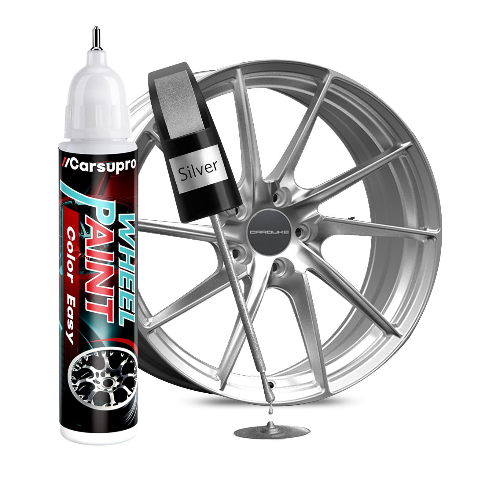 Carsupro Silver wheel Touch Up Paint Wheel Scratch Repair Pen Car Rim Paint Pen Quick And Easy Fix Rim Scratches,Rim Paint For C