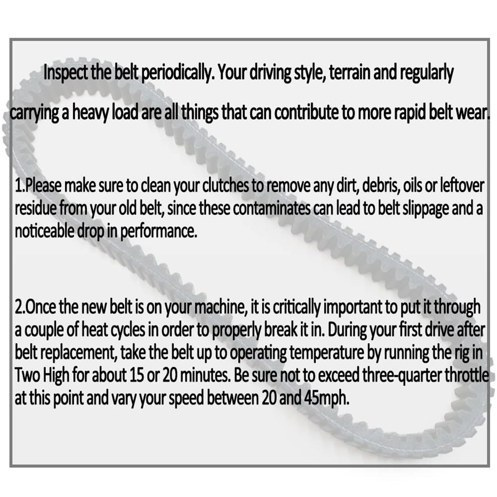 QYMOTO Hisun 550 Drive Belt for Sector 450-750, Axis 500-700, Black