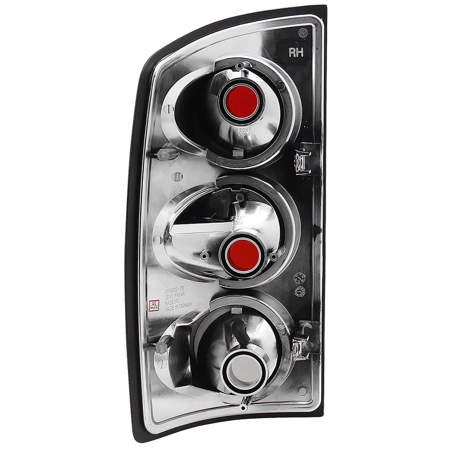 Spec-D Tuning Chrome Housing Clear Lens Tail Lights Compatible With 2002-2006 Dodge Ram 1500/2500/3500, Left + Right Pair Assemb