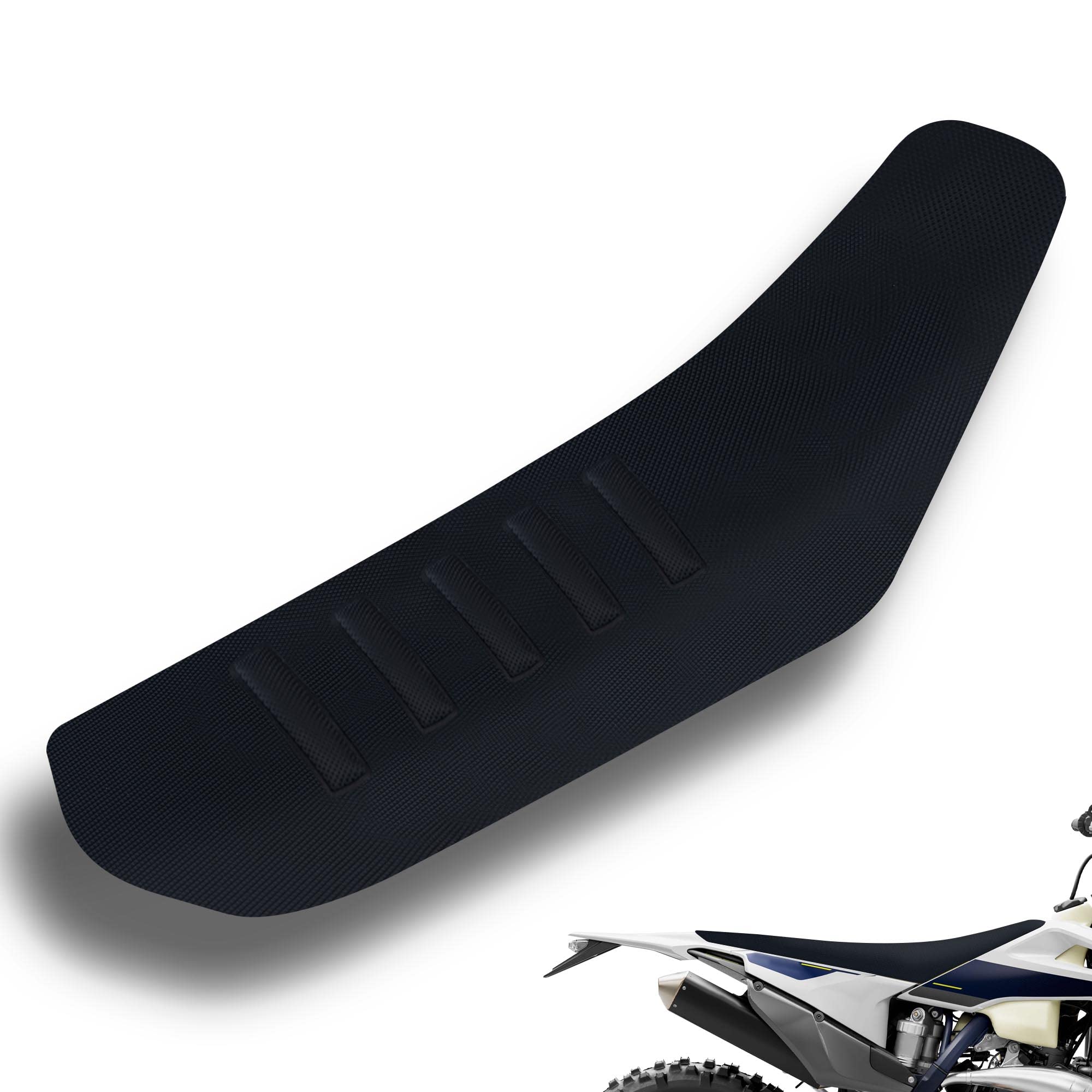 Mchmfg Universal Gripper Soft Seat Cover Diamond Texture For Motobike Dirt Motorcycle Mx Cross Enduro Black