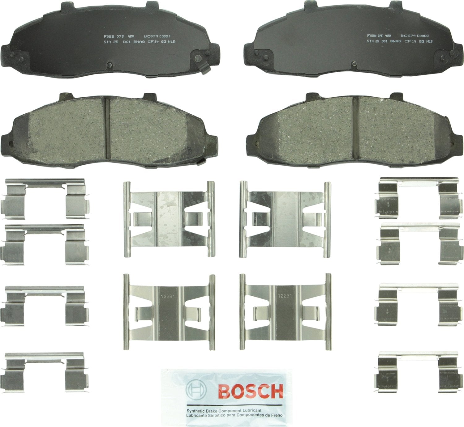 BOSCH BC679 QuietCast Premium Ceramic Disc Brake Pad Set - Compatible with Select Ford Explorer, F-150, F-150 Heritage, F-250 Su
