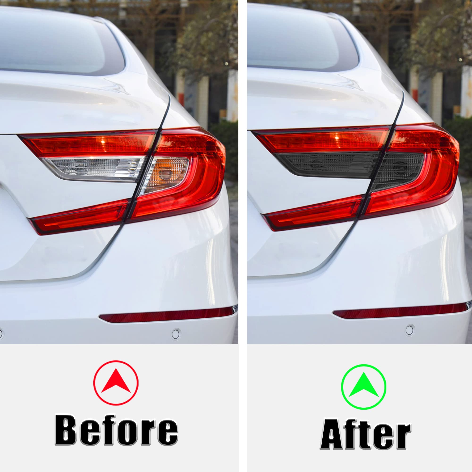 Tomall Vinyl Smoke Tint Turn Signal Reverse Light Films Compatible With Honda 10Th Accord 2018-2020 Precut Car Tail Light Transm