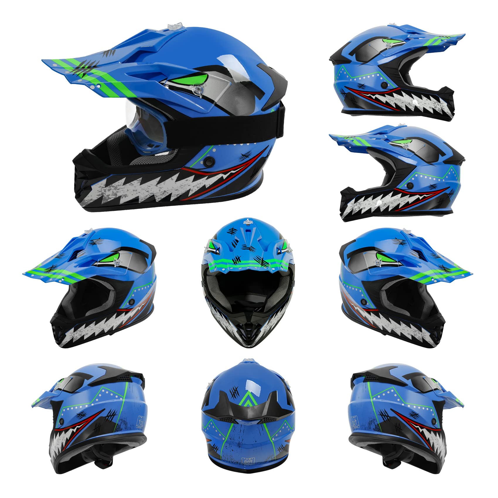 Tcmt Dot Youth & Kids Motocross Offroad Street Helmet Pink Butterfly Motorcycle Youth Helmet Dirt Bike Motocross Atv Helmet+Goggles+Gloves M