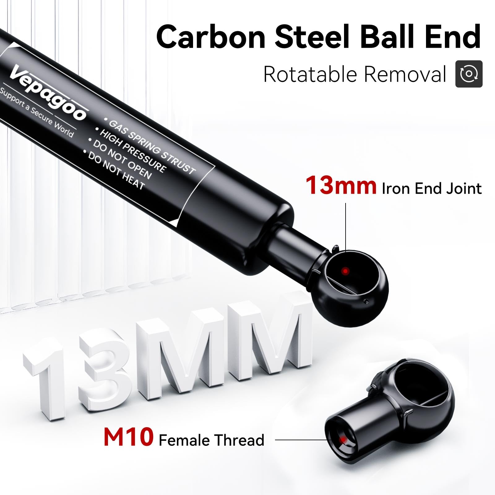 Vepagoo 35 Inch Gas Strut 300Lb/1334N Heavy Duty Lid Gas Struts Shock Lift Support Spring For Tonneau Cover Rv Kitchen Door Truc