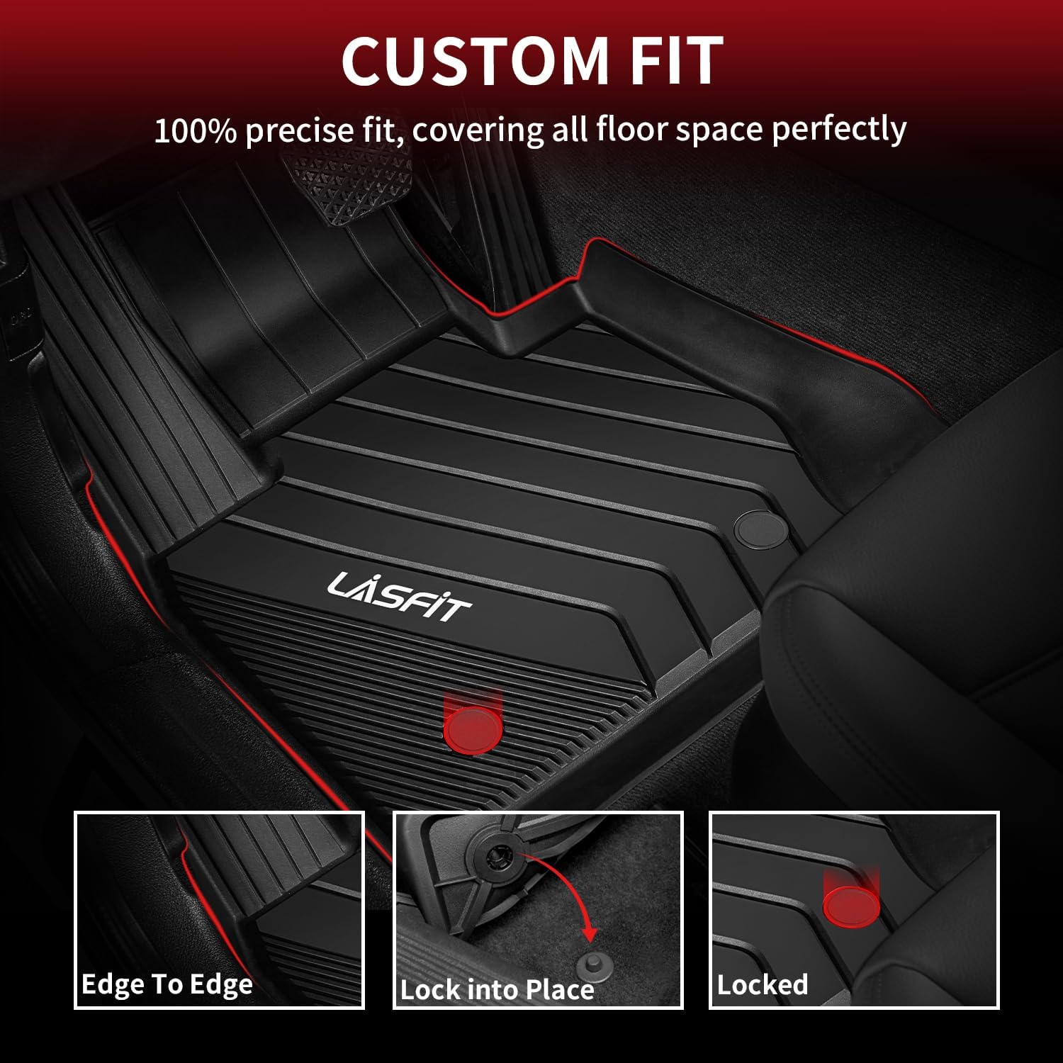 Lasfit Floor Mats For Bmw 5 Series G30 2017-2023, Custom Fit Tpe All Weather Car Liners 1St & 2Nd Row Mat For Bmw 530I, 530E, 54