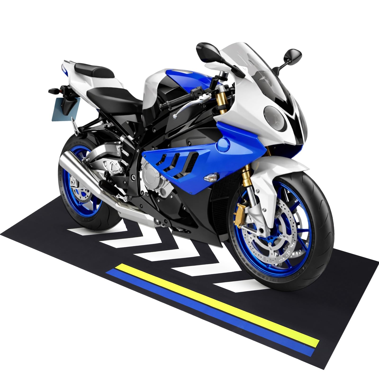 Drydiet 98 x 40 Inch Motorcycle Mat Garage Floor Rug Washable Parking Mats for Garage Floors Non Slip Oil Absorbent Pad Rubber B