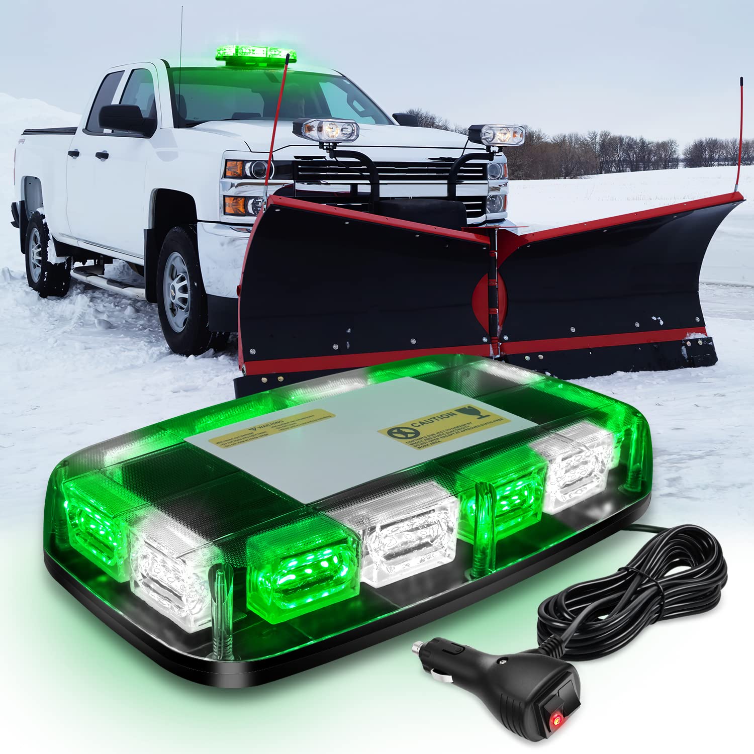 Nilight 12 Inch Roof Top Strobe Lights 48Led Hazard Light Emergency Safety Warning Led Flashing Bar Magnetic Mount 12V 24V Cars