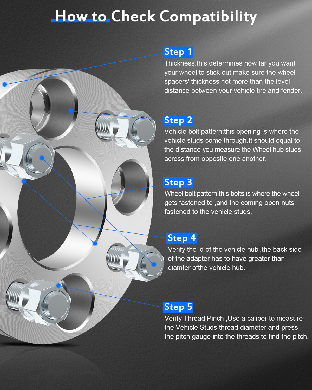 ECCPP 1 inch 4x100mm to 4x100mm Wheel Spacers 4 Lug with 12x1.5 Studs fit for 2005-2010 for Cobalt 2004-2011 for Aveo 2004-2020