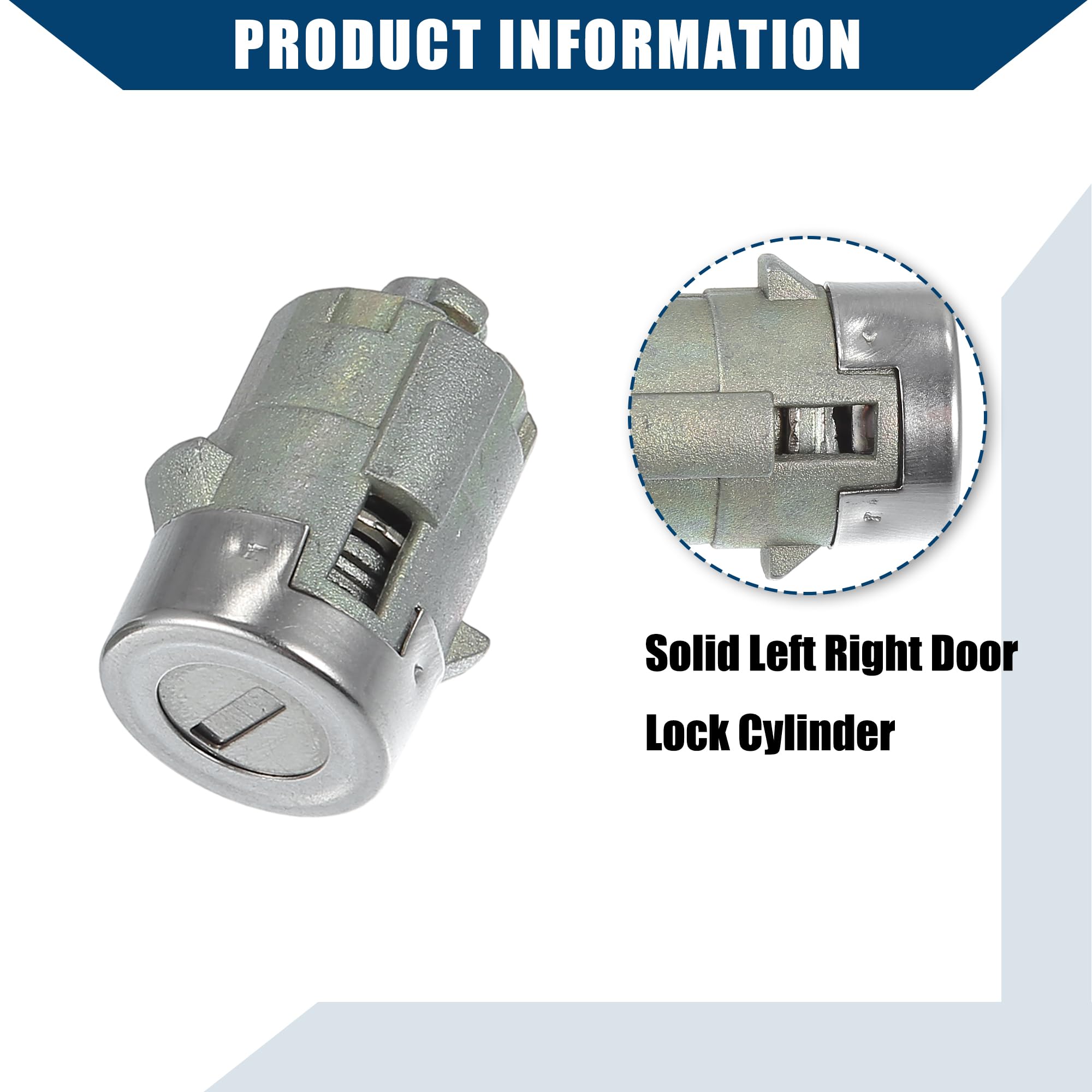 Hihaha Front Left Right Door Lock Cylinder with Keys Install Hardware for Chevy Silverado Tahoe Suburban/Passenger Driver Side D