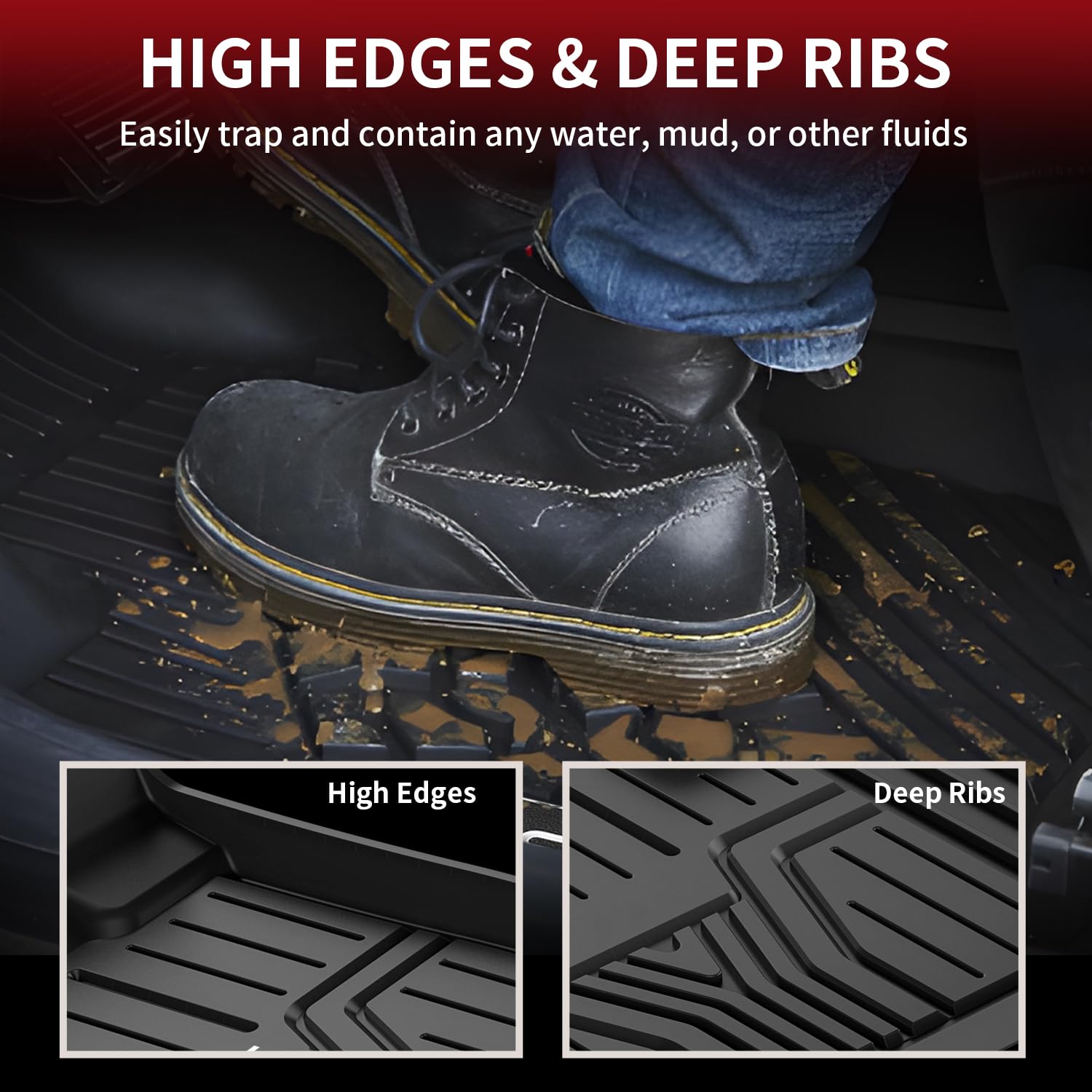 Lasfit Floor Mats & Trunk Mat For Honda Odyssey 2025 2024 2023 2018-2022 Mini Passenger Van, All Weather Tpe Car Floor Liners-1S