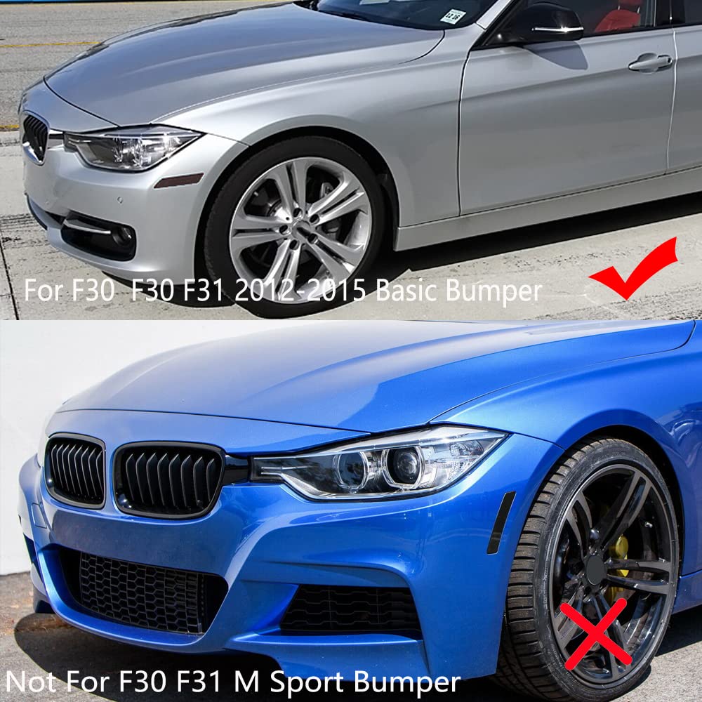 KYYET Front Bumper Side Marker Reflector Pair for BMW F30 F31 2012-2015, Smoke Lens, Durable Plastic, Models 63147274521, 631472745