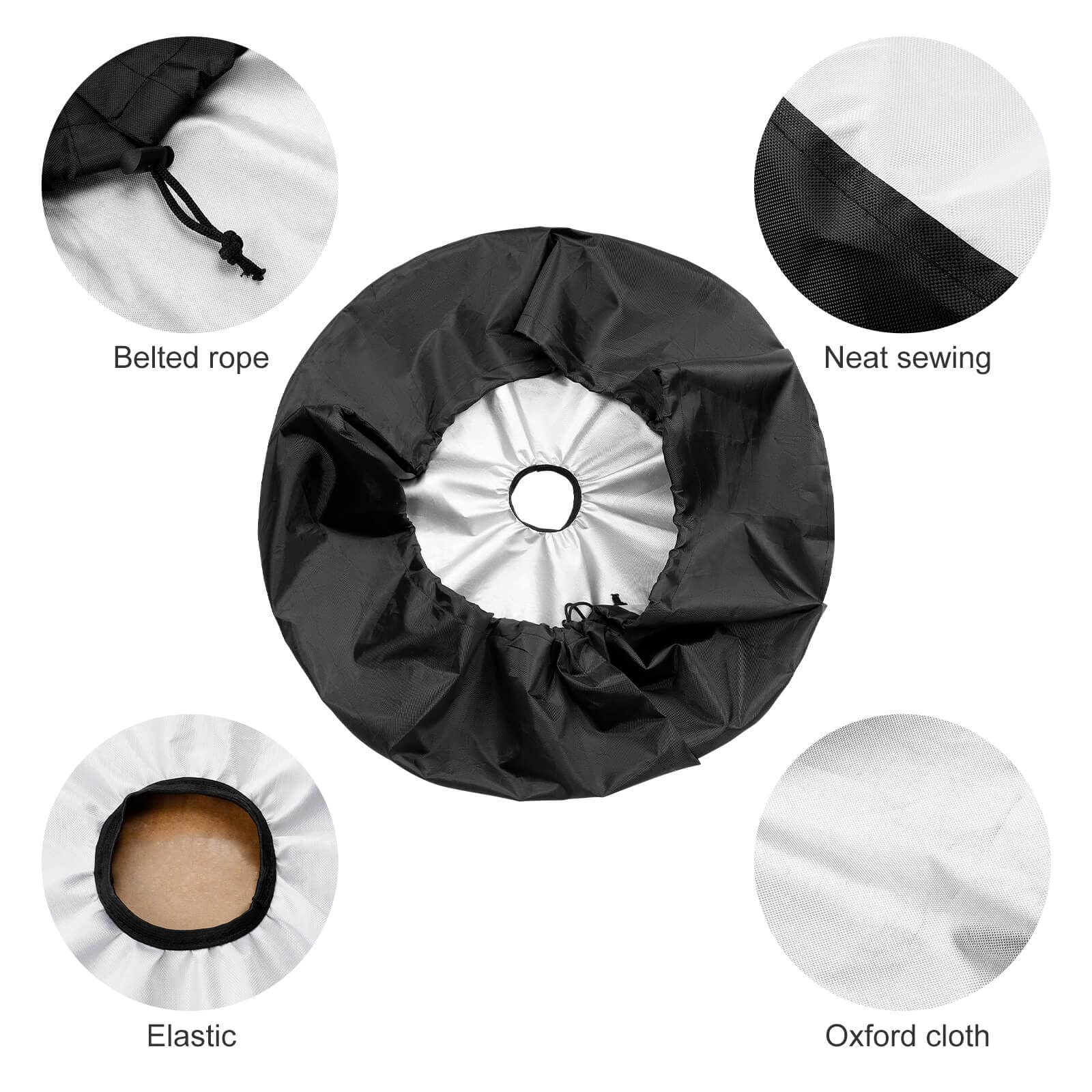 Foruidea Compass Sun Dial Black Spare Tire Cover with Backup Camera Hole Wheel Tire Cover Fit Trailer, RV, SUV and Many Vehicle