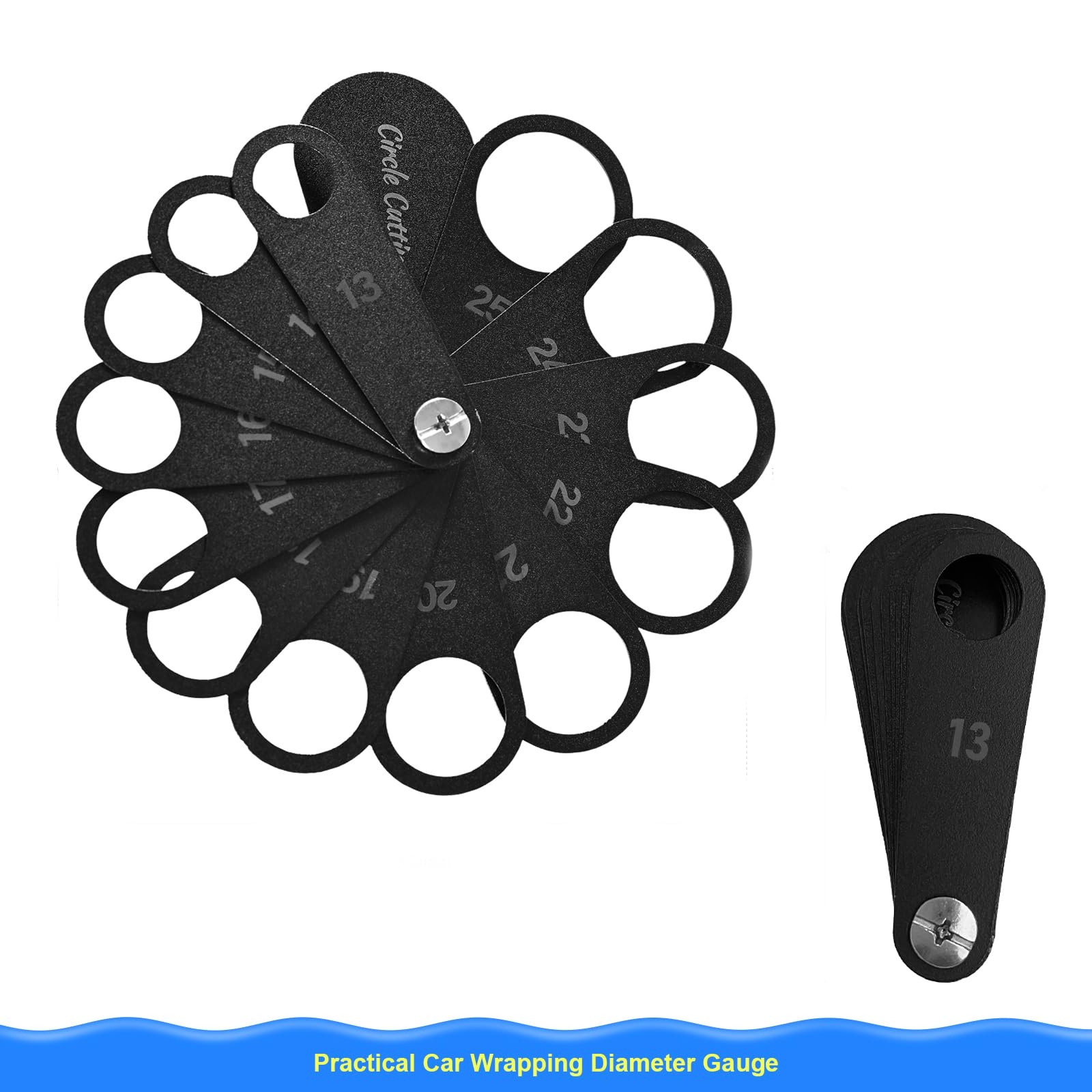 Newishtool Vinyl Wrap Film Precise Hole Cutting Circle Template Measuring Tool Car Wrap Tool Sensor Circular Cutter Template 13M