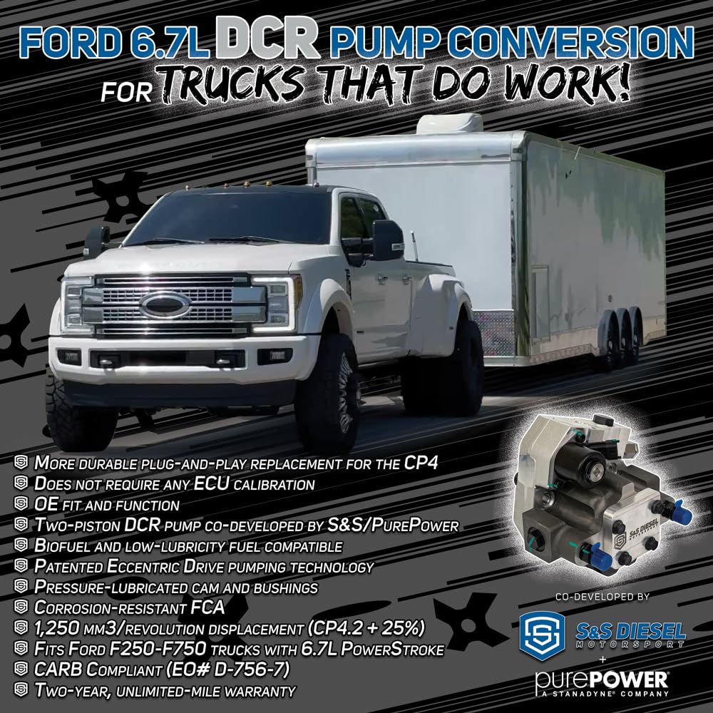 S&S Diesel Motorsport® CP4 to DCR Pump Conversion for 2011+ Ford 6.7 Powerstroke Diesel, Model 6.7F-DCR-1, Alloy Steel