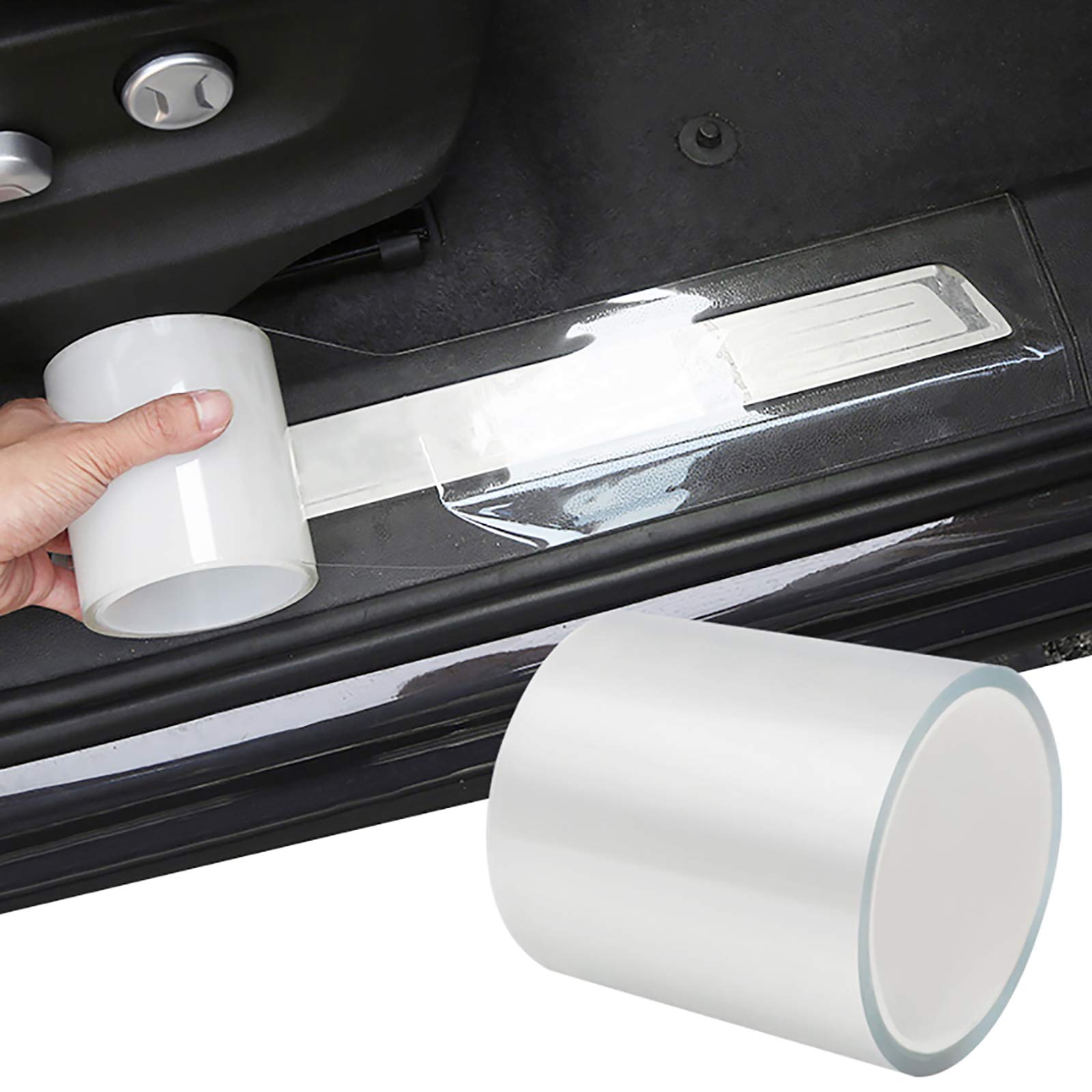 Storystore Universal Car Door Edge Guard Door Sill Protector, Automotive Anti-Collision Strip For Car Door Edge/Front And Rear Bumper/Door Sill Protector, Fits For Most Car, Transparent (4In X 33Ft)