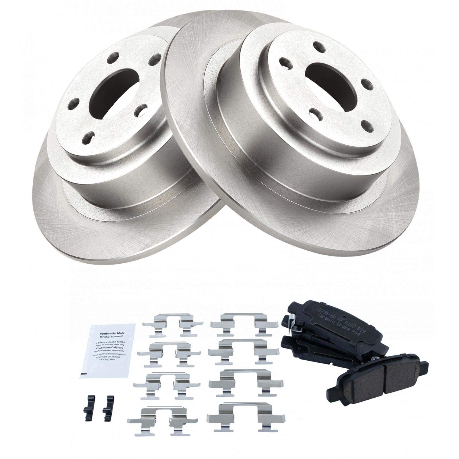 Trq Rear Brake Pad & Rotor Kit Brake Pads Brake Rotor Ceramic Compatible With 2003-2006 Subaru Baja 2000-2004 Legacy Outback
