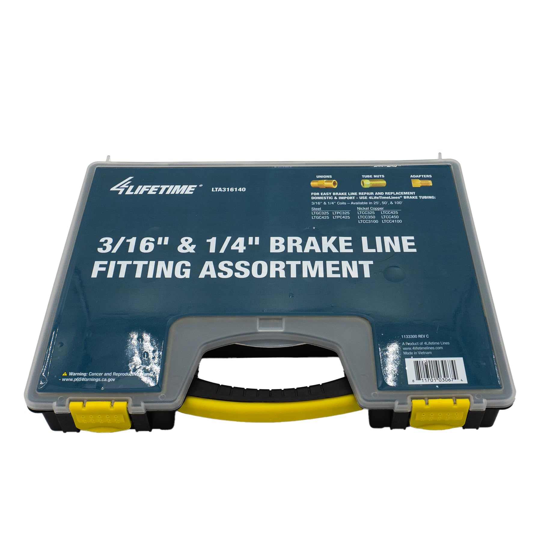 4LIFETIMELINES Premium Brake Line Fitting Kit, 32 SKU, 3/16" & 1/4", Copper, Robust Connections for Brake Line Repairs