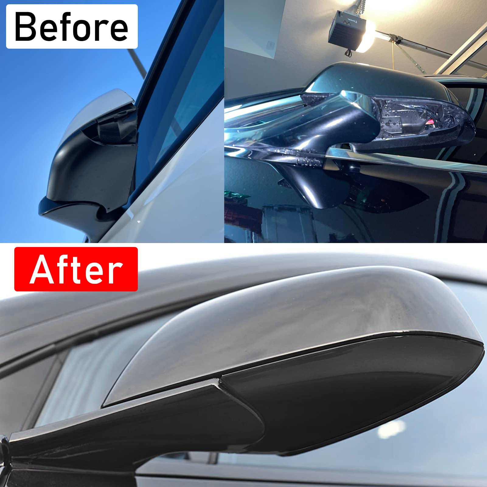 Jaronx Tesla Model 3 Rearview Mirror Lower Cover Trim Replacement, Left Side Black, ABS Plastic, 2017-2024 Model