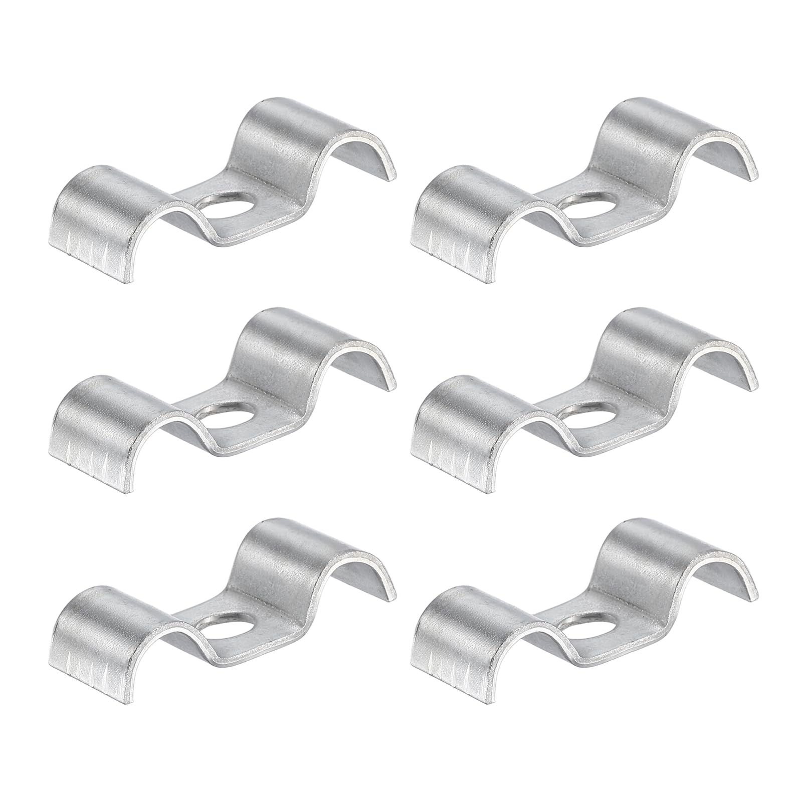 HARFINGTON 6Pcs Stainless Steel Double Line Clamp 8 mm / 5/16 inch Fuel Lines Clips M-Shape Mounting Clip for Brake Fuel Lines T