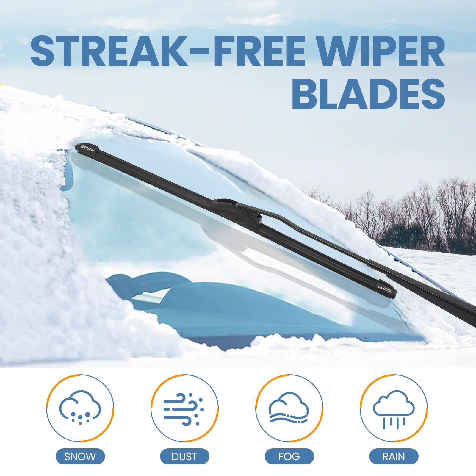 Gspscn Oem Quality 20''+19'' Premium Original Replacement Windshield Wiper Blades,Quiet And Durable Stable High Performance All-