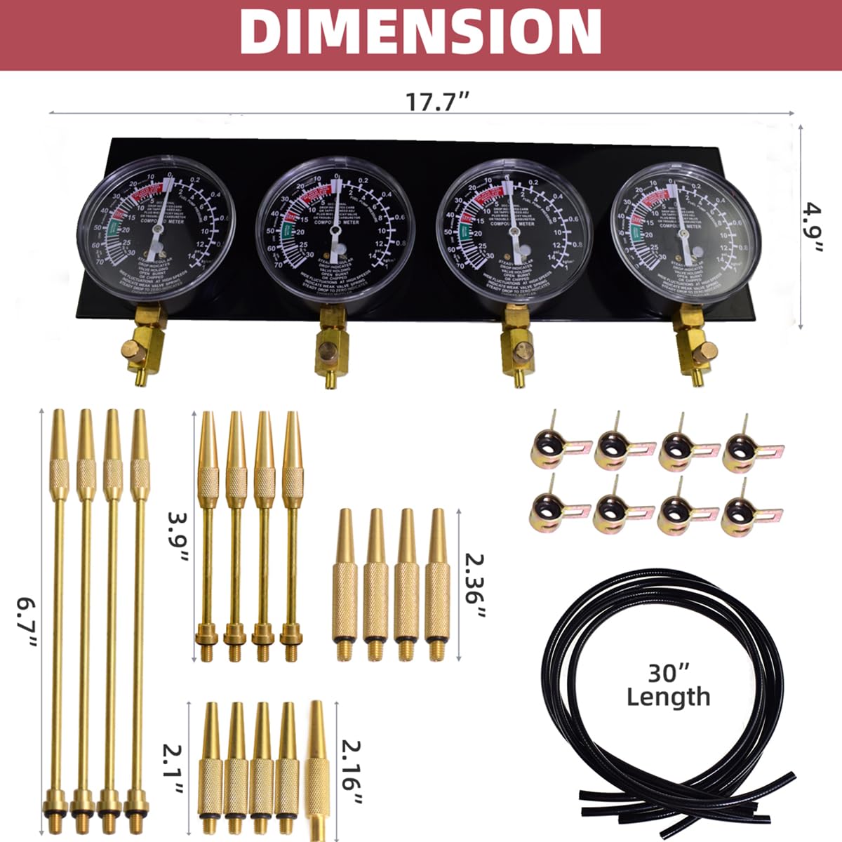 Alltooetools Universal Vacuum Carburetor Synchronization Gauge Kit - Improved Style, Model SF0101XIN, Compatible with BMW, Honda, Yamaha, Kawasaki