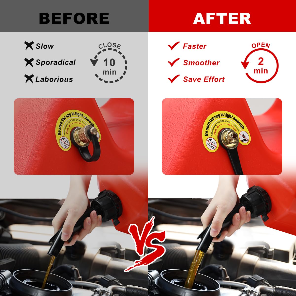 Magicfour Gas Can Vent Caps, 3 Pack, Rubber Replacement Plug for Faster Flow, Compatible with Gas & Water Jugs