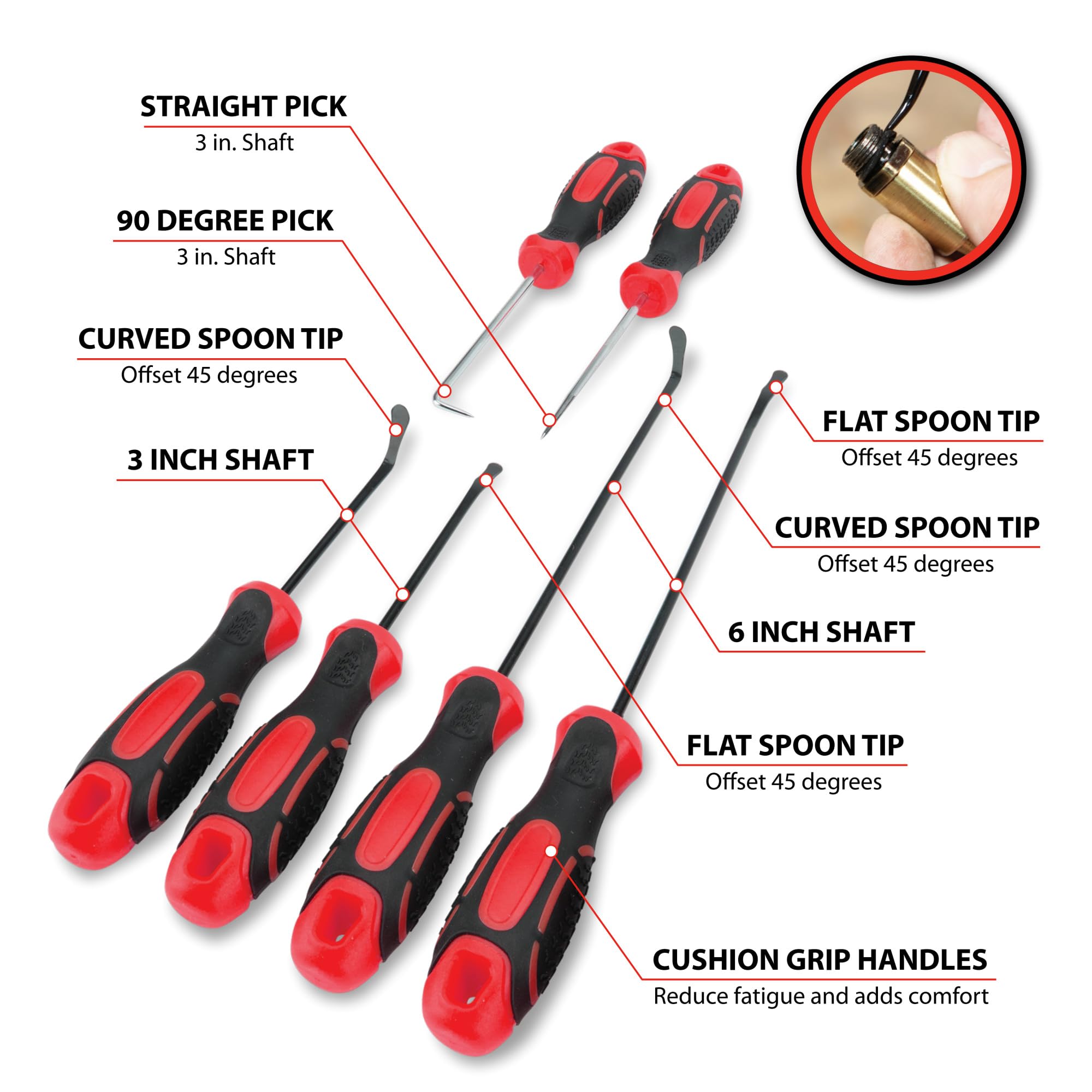 Performance Tool W80752 6 Pc. O-Ring And Seal Remover