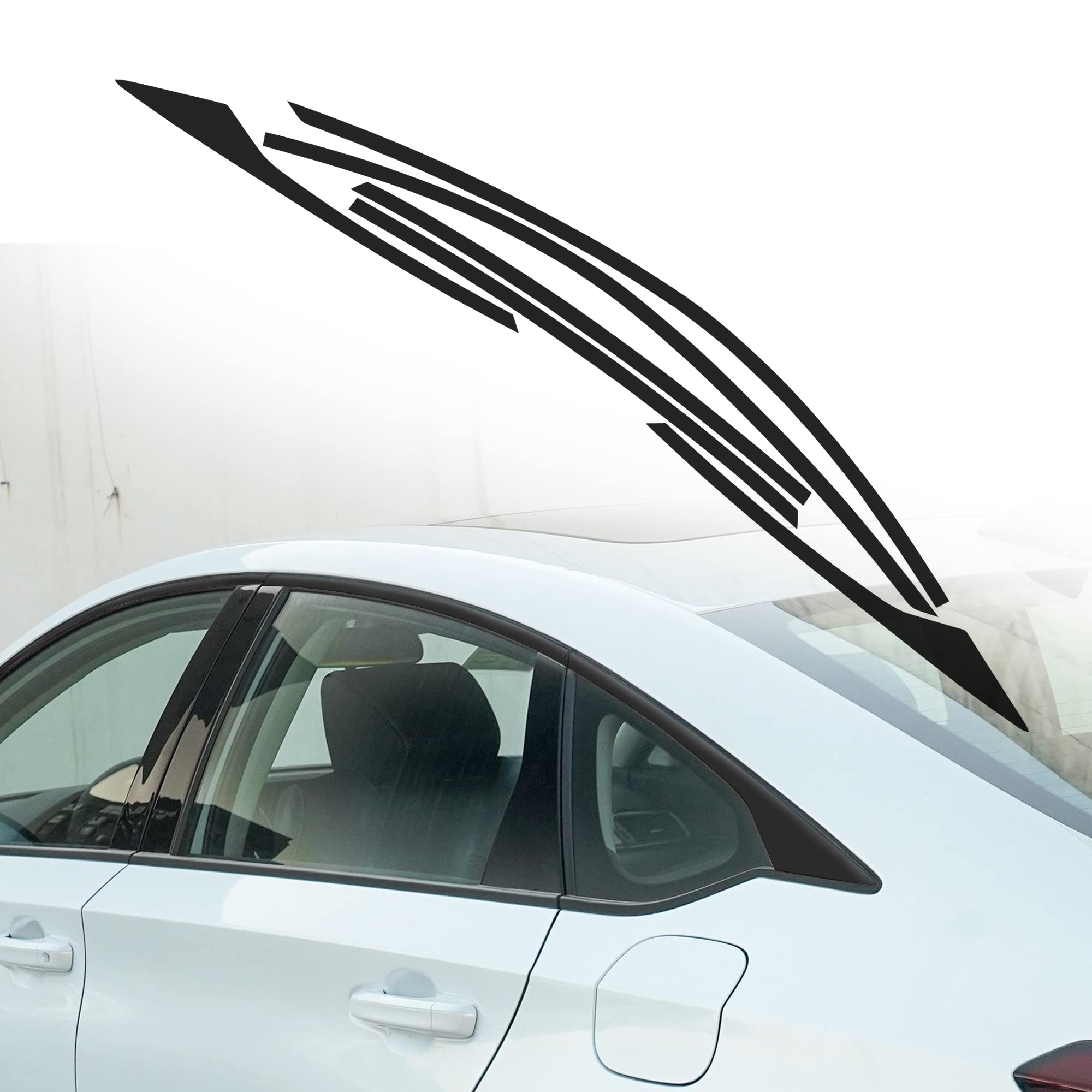 Tomall Car Window Edge Vinyl Stickers Compatible With Honda Accord Sedan 2018 2019 2020 2021 2022 Auto Window Cover Strip Trim A