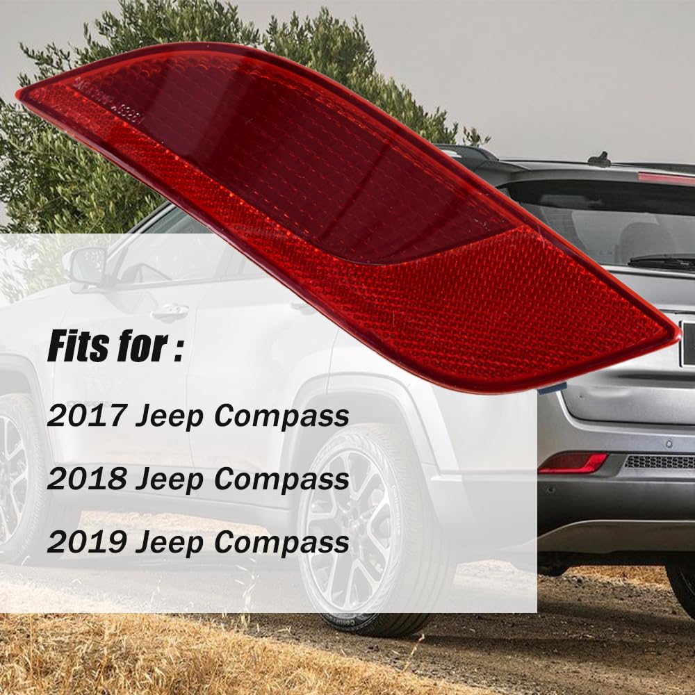 Rear Bumper Reflector Front Left Driver Side Fits For 2017-2019 Jeep Compass Replaces Ch1184106 55112679Aa