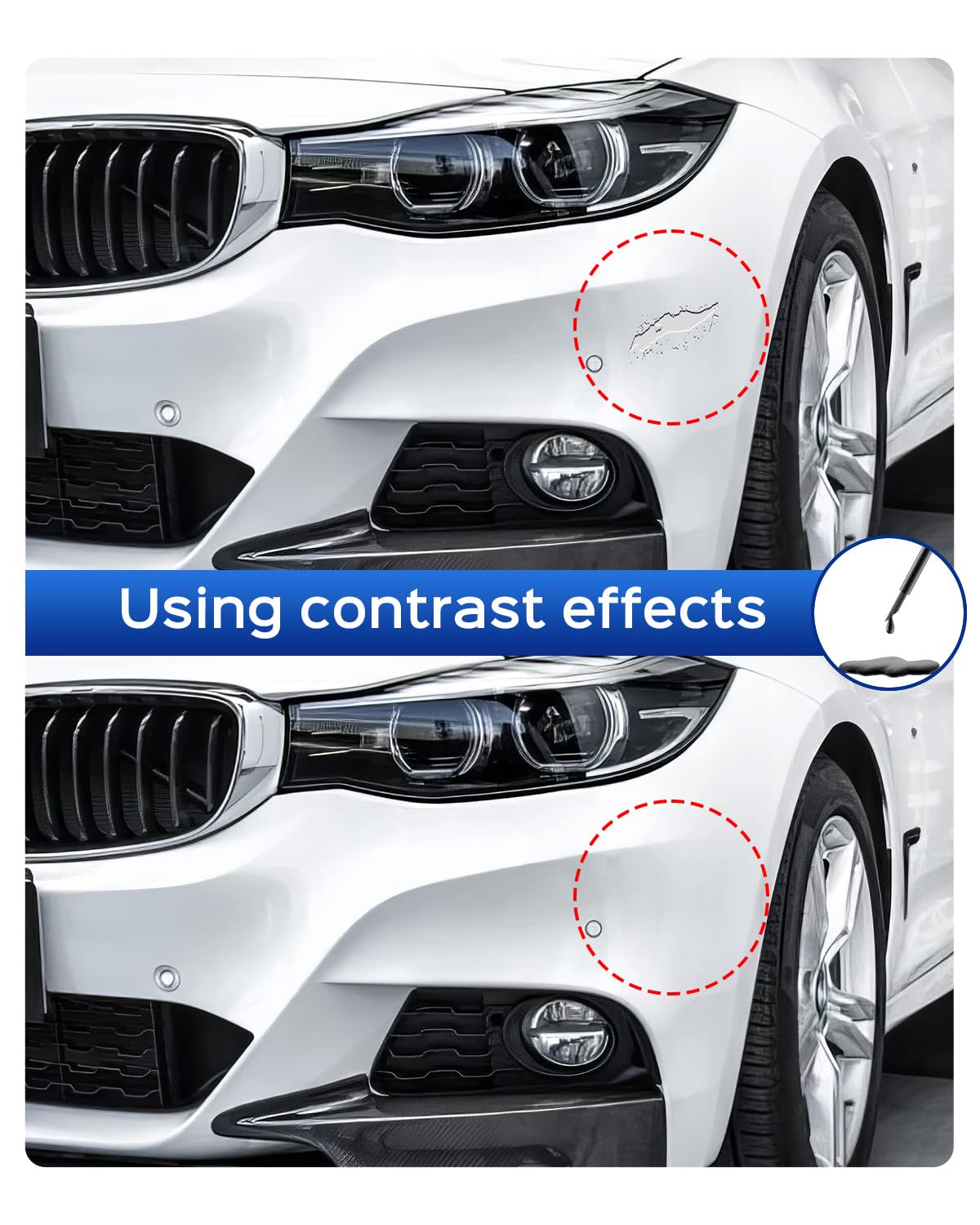 Touch Up Paint For Bmw, Automotive Black Car Paint Pen Scratch Repair (Glacier Silver Metallic(A83))