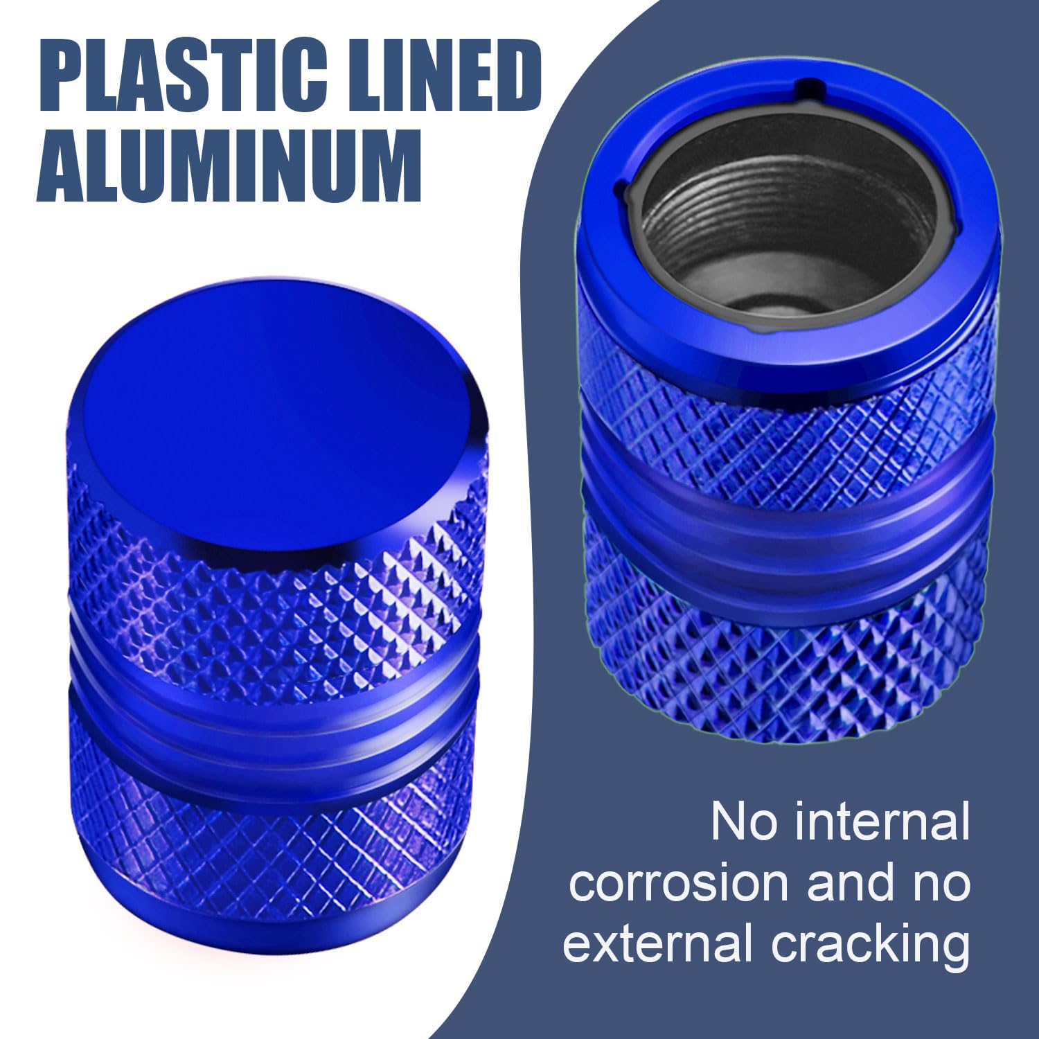 Tire Valve Stem Caps - 4 Pack Anti-Corrosion Premium Anodized Alloy Tyre Air Valve Caps Cat Dog Paw For Car Suv Bike Blue
