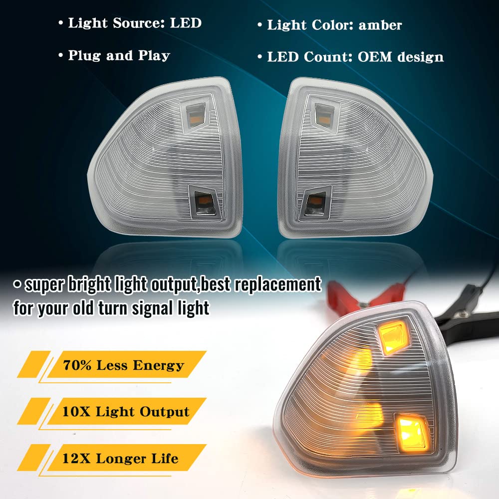 CNPAPC LED Side Mirror Turn Signal Light for Dodge Ram 1500-5500, Clear Lens, Durable ABS Material, Left & Right Lamps