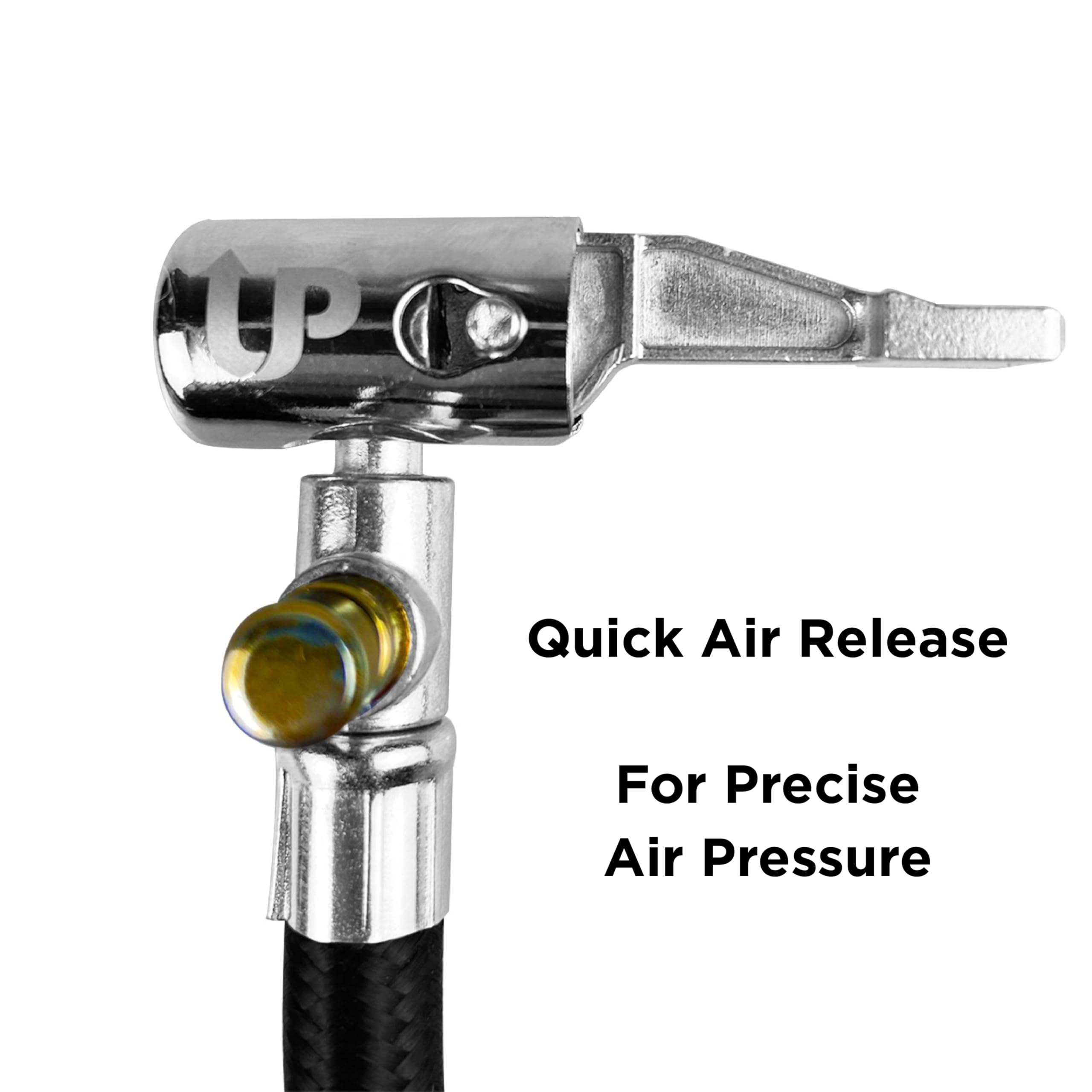 UPBOOST 10'' Replacement Hose for Tire Inflators | Portable Air Compressor Tire Valve Air Chuck | Presta Valve & Ball Needle Included