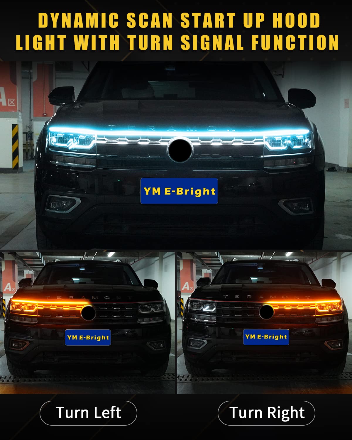 Dynamic Scan Start Up Hood Light Strip Sequential Flowing Turn Signal Lights Flexible Car Led Light Strip Exterior Drl Daytime R