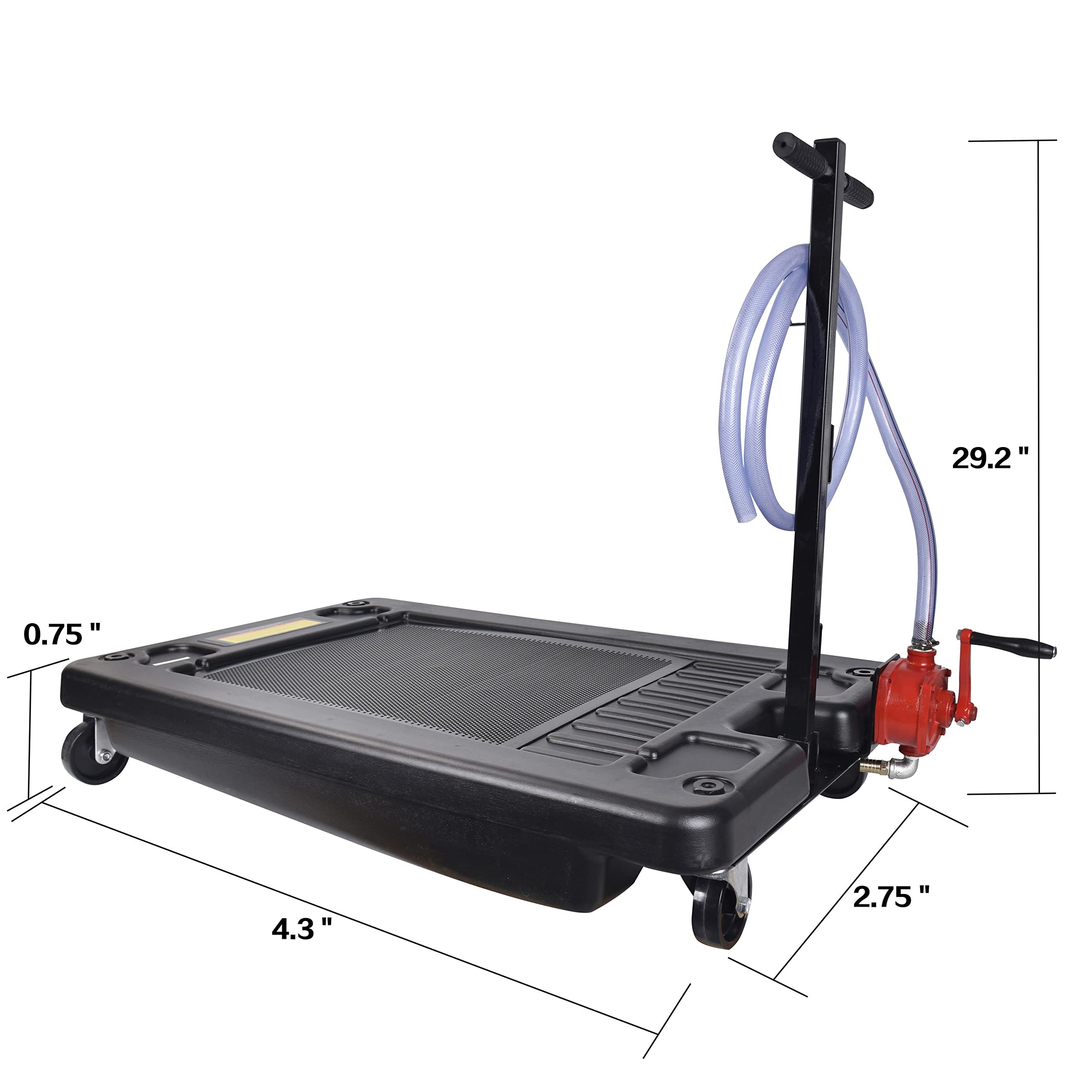 Aain Aa47W 17 Gallon Oil Drain Pan With Pump, Large Capacity Oil Change Pan With Low Profile For Truck, Car With Evacuation Hose
