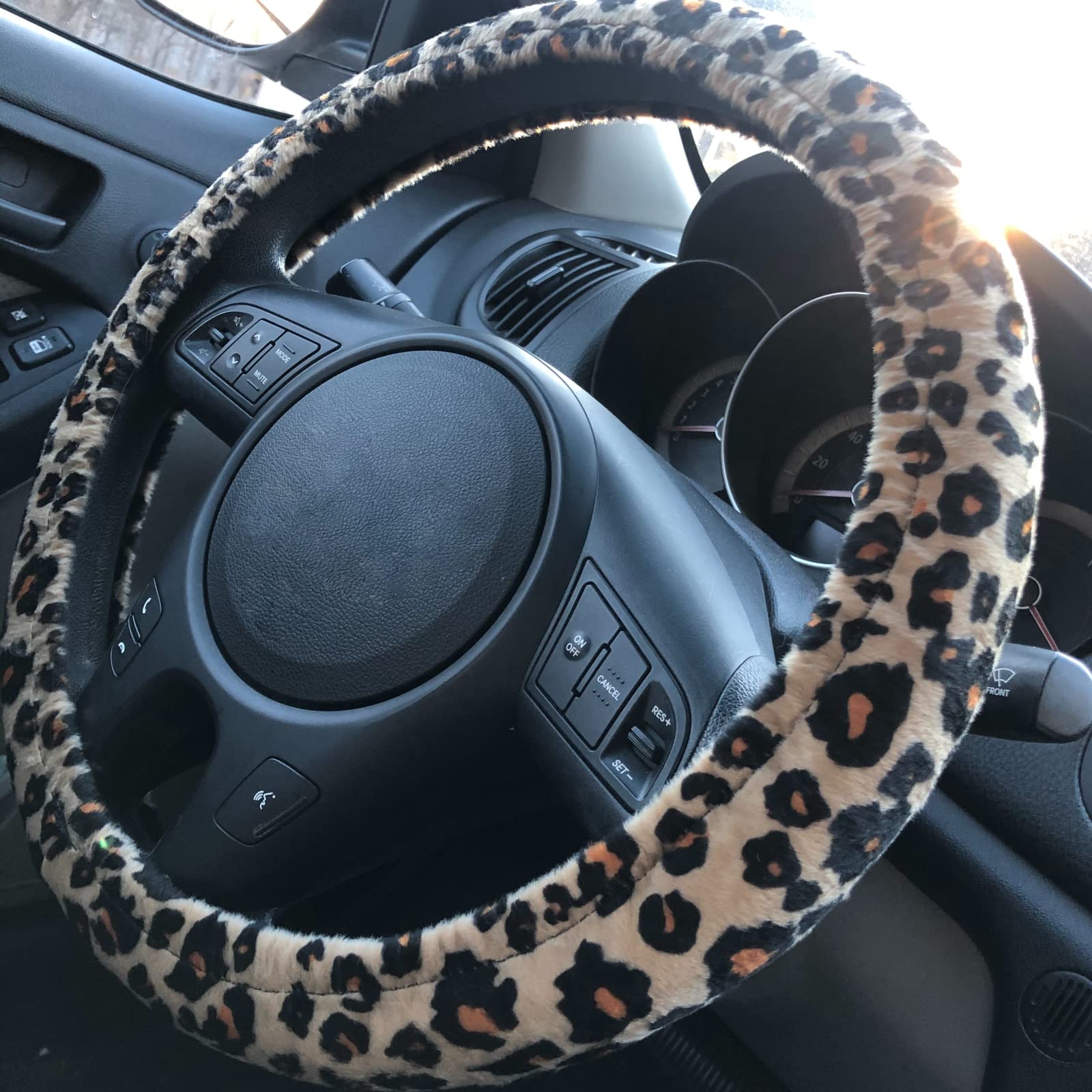 AUTOFAN Leopard Car Seat Covers Full Set, Cheetah Print, Polyester, Airbag Compatible, Universal Fit for Cars, SUVs, Trucks, Model Y35038-1