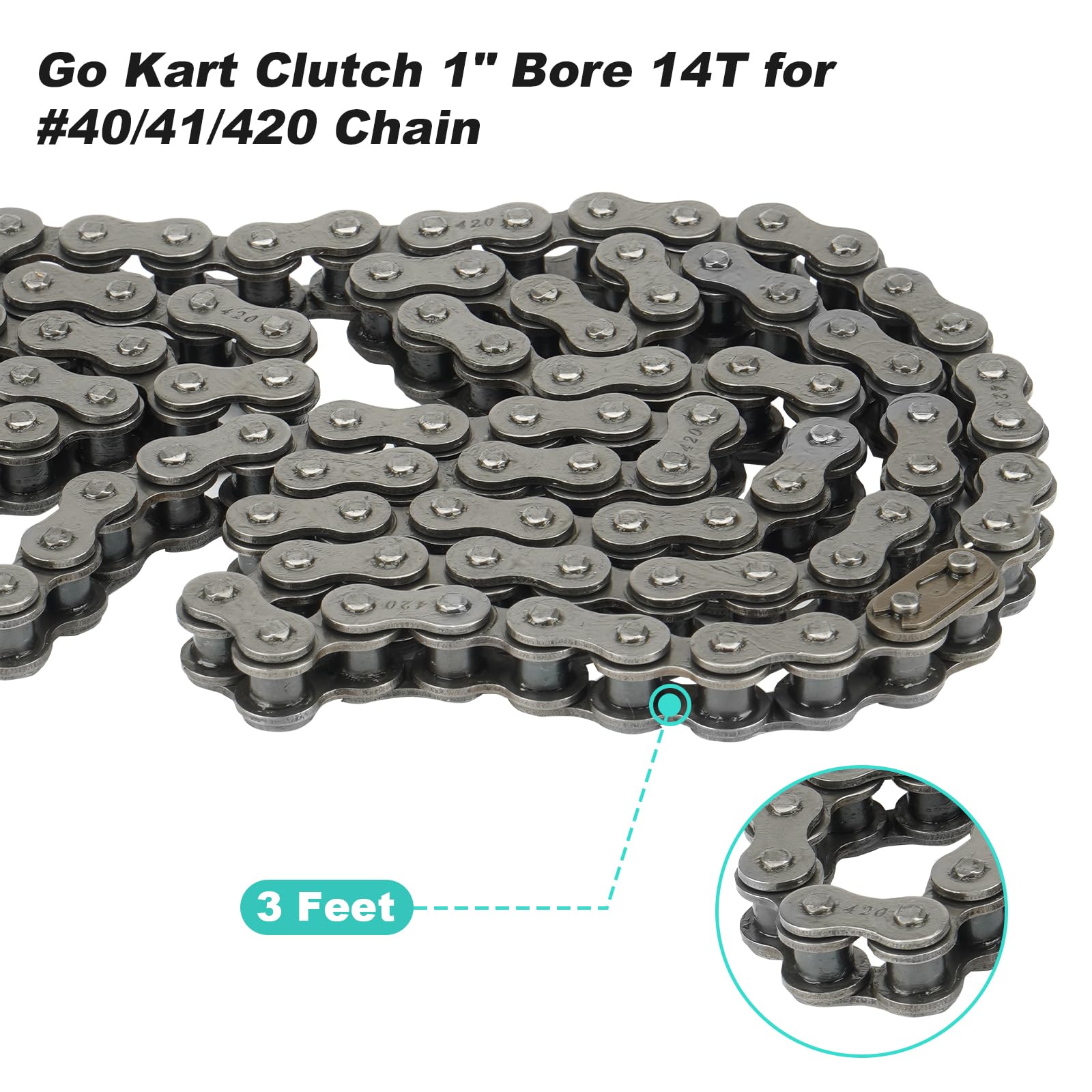 Go Kart Clutch 1'' Bore 14T For #40/41/420 Chain, Centrifugal Clutch Fit For Minibike Mini Motorcycles 2-6.5Hp 212Cc Engines, Up