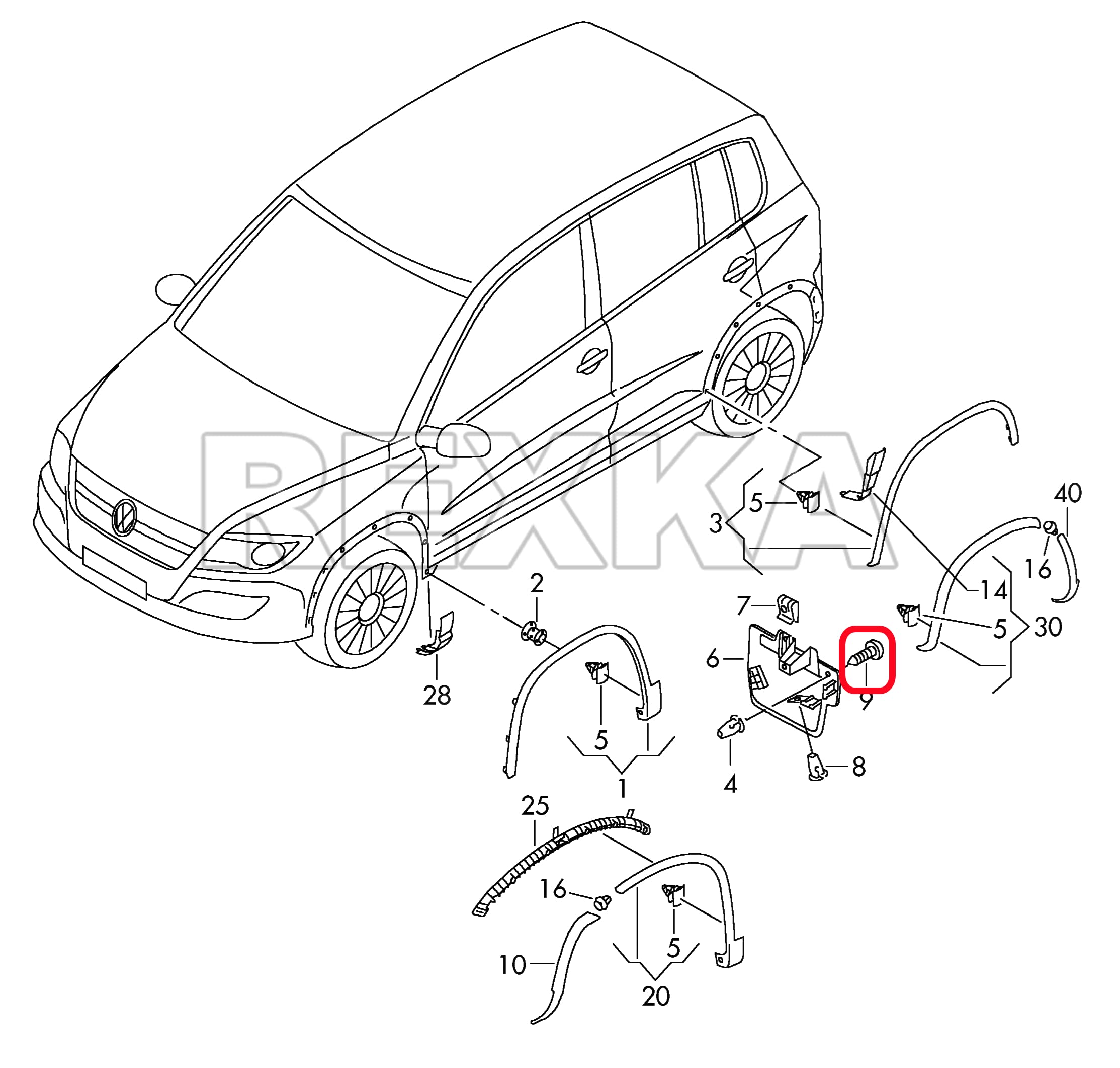 Rexka 50Pcs T25 Fender Liner Splash Shield Bumper Cover Self Tapping Torx Screw Compatible With N90974701 Volkswagon Audi Porsch