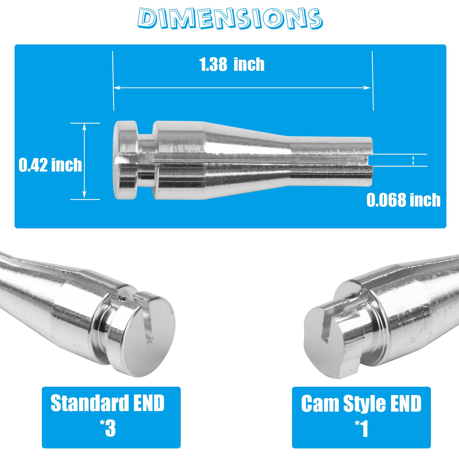 SuiTool 4 ENDS Door Latch Cable Repair Kit for Ford F150 F250 F350, E-Series, Ranger, Expedition - Silver, Model: SuiTool-ENDS-4P