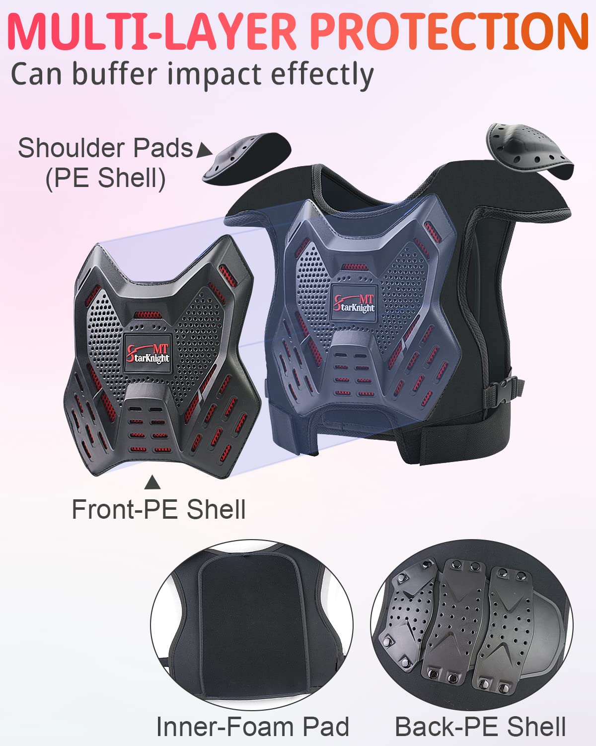 Starknightmt Kids Dirt Bike Gear - Youth Motorcycle Riding Protective Gear Atv Chest Protector Motocross Armor Suit For Boys Gir
