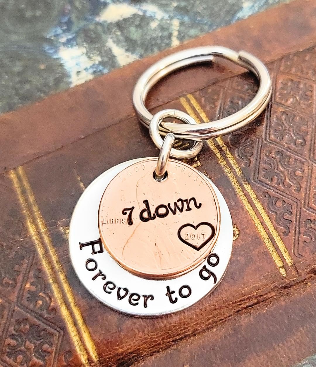 7 Year Anniversary Gift For Men, 7Th Wedding Anniversary For Husband, Dainty Gift For Couples, Down And Forever To Go