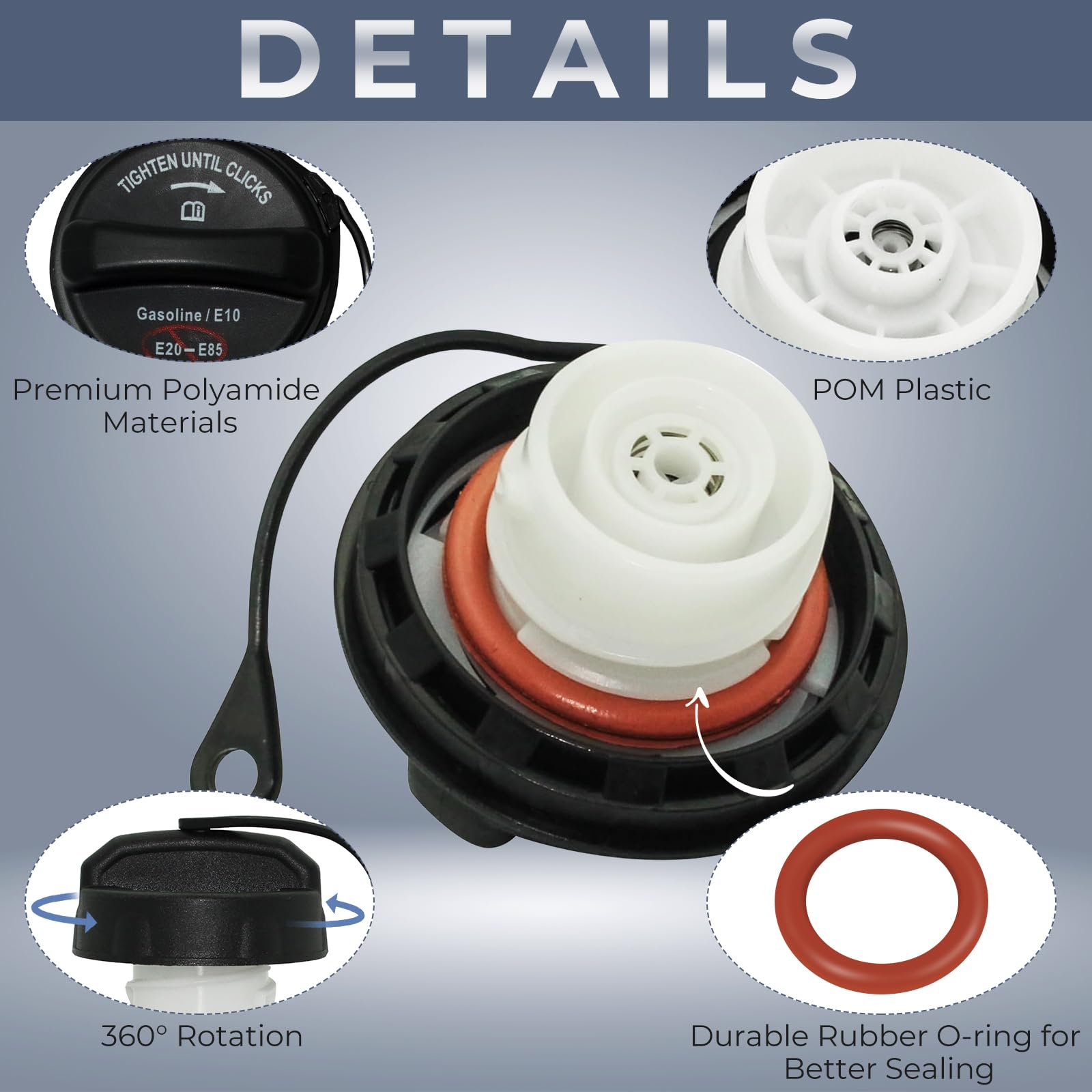 Gas cap Fuel cap Replacement For Ford F150 250 350 450 550 Ranger Focus Mustang Focus Escape Edge Freestar Fusion Taurus, Lincol