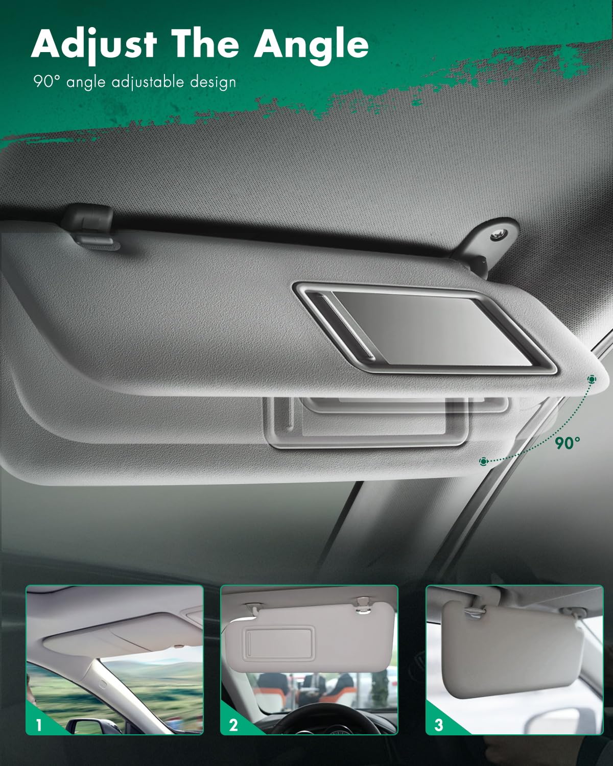 Scitoo Car Sun Visor Assbembly Fit For 2012-2015 For Chevy Sonic Grey Without Sunroof(Right Passenger Side)