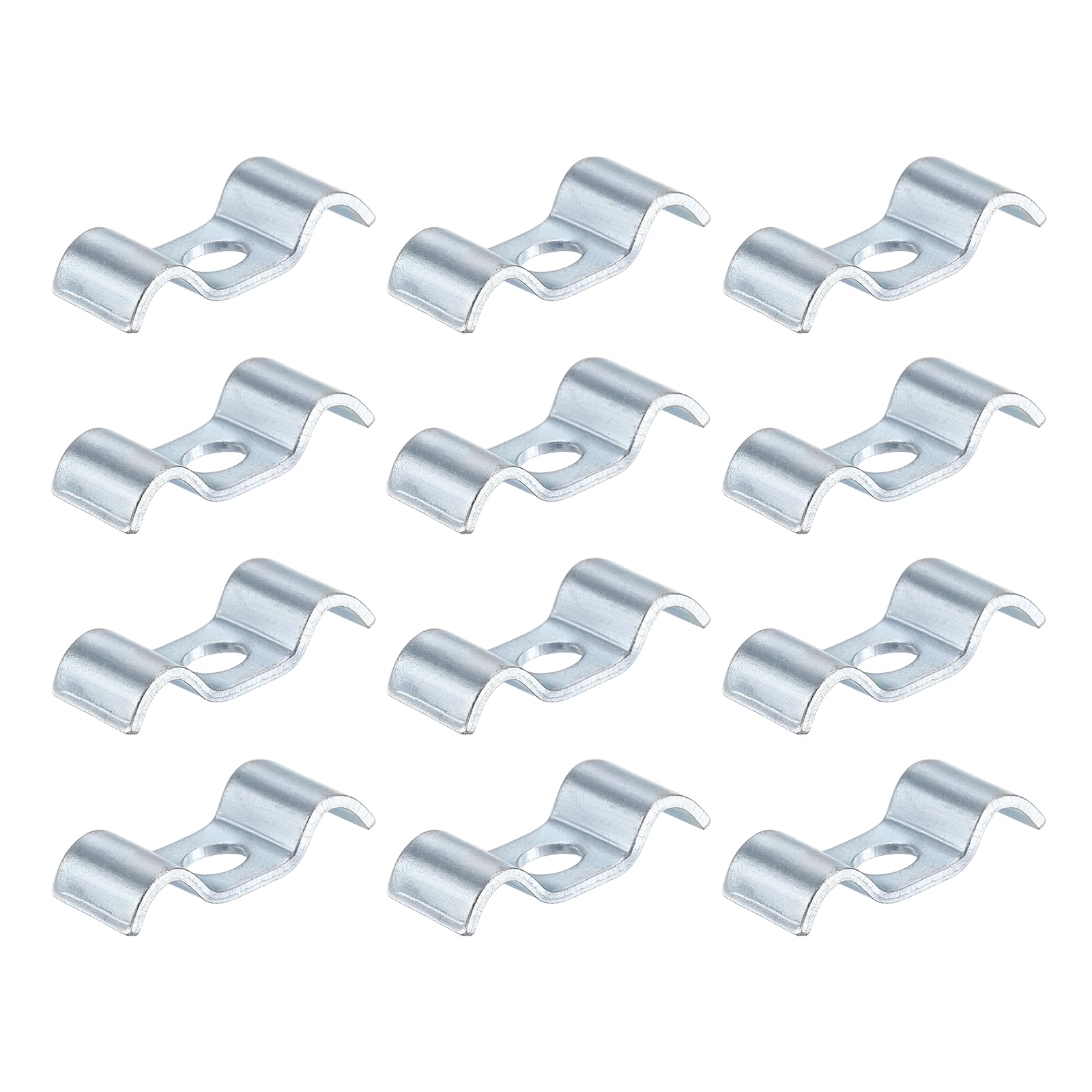 HARFINGTON 12Pcs Stainless Steel Double Line Clamp 6 mm / 1/4 inch Fuel Lines Clips M-Shape Mounting Clip for Brake Fuel Lines T