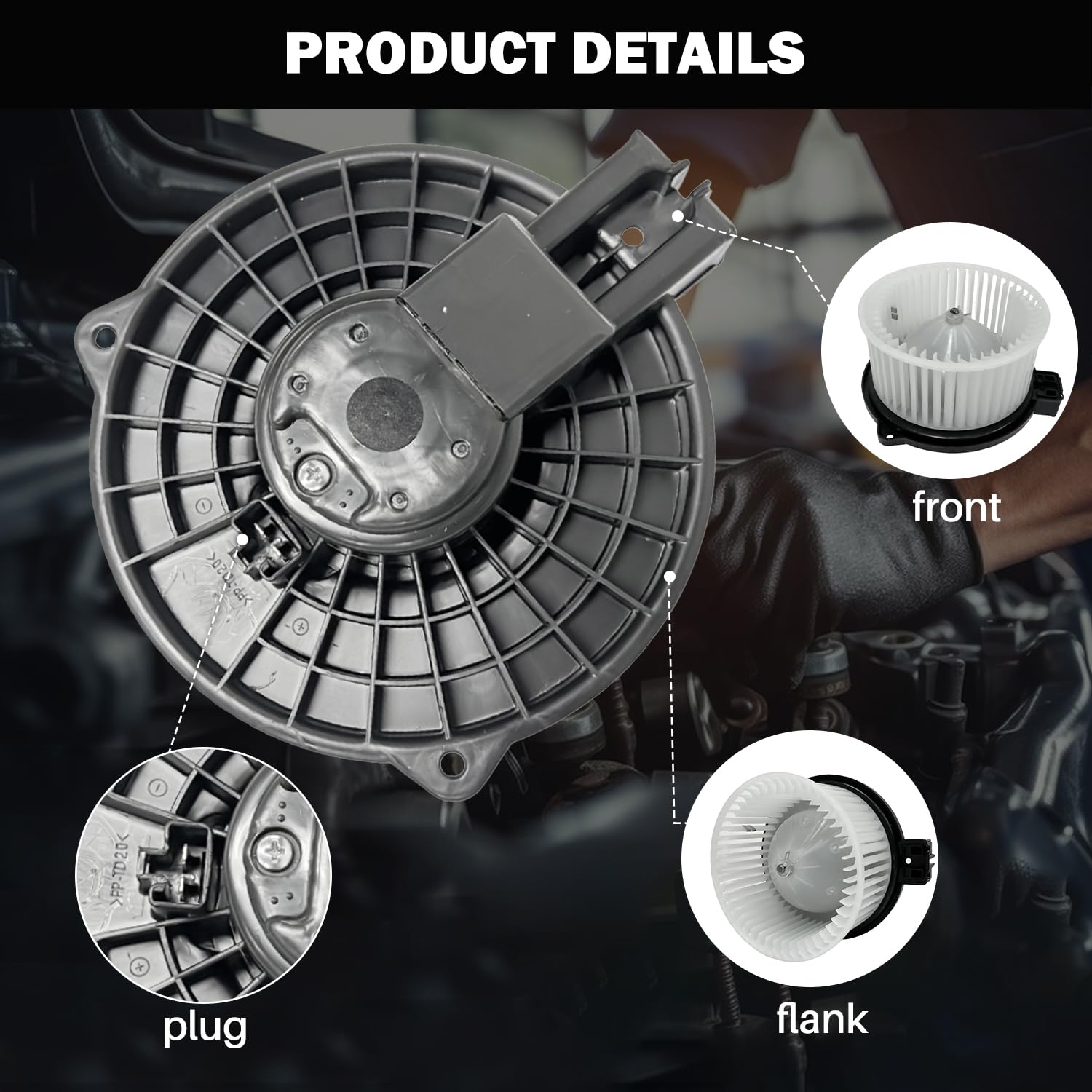 Aspligo 700296 Ac Heater Blower Motor Fan Front Fit For Mazda 3 L4 2.0L-2.5L 2014-2018