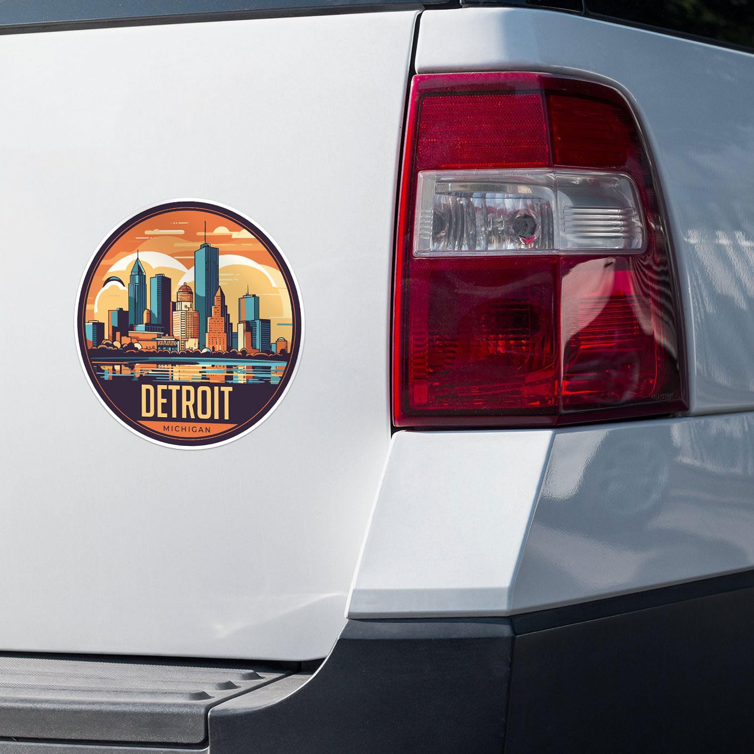 Detroit City Sticker - Waterproof Vinyl Decal for Car Bumper, Laptop, Water Bottle, Wall, and Window, Size - 3'' Longer Side