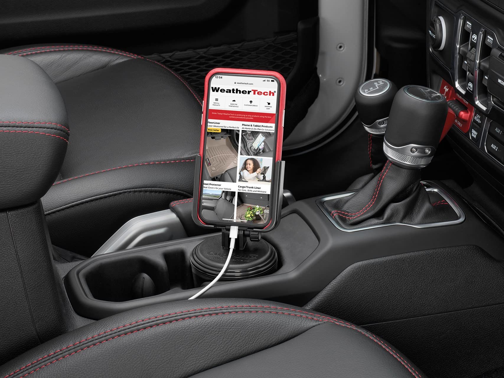 Weathertech Cupfone - Adjustable, Universal Cup Holder Phone Mount Accessory For Car - Compatible With Iphone & Other Smartphone