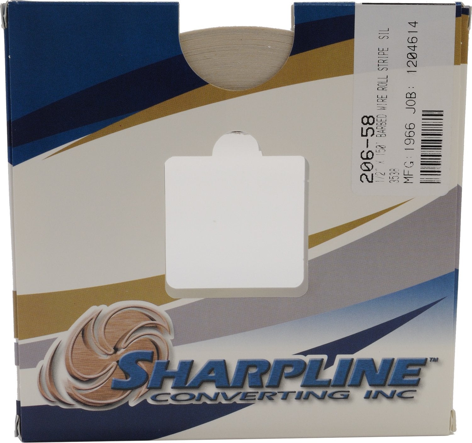 Sharpline 206 Barbed Wire Accent Stripe - 1/2" x 150' - Vinyl - Silver Metallic on Clear