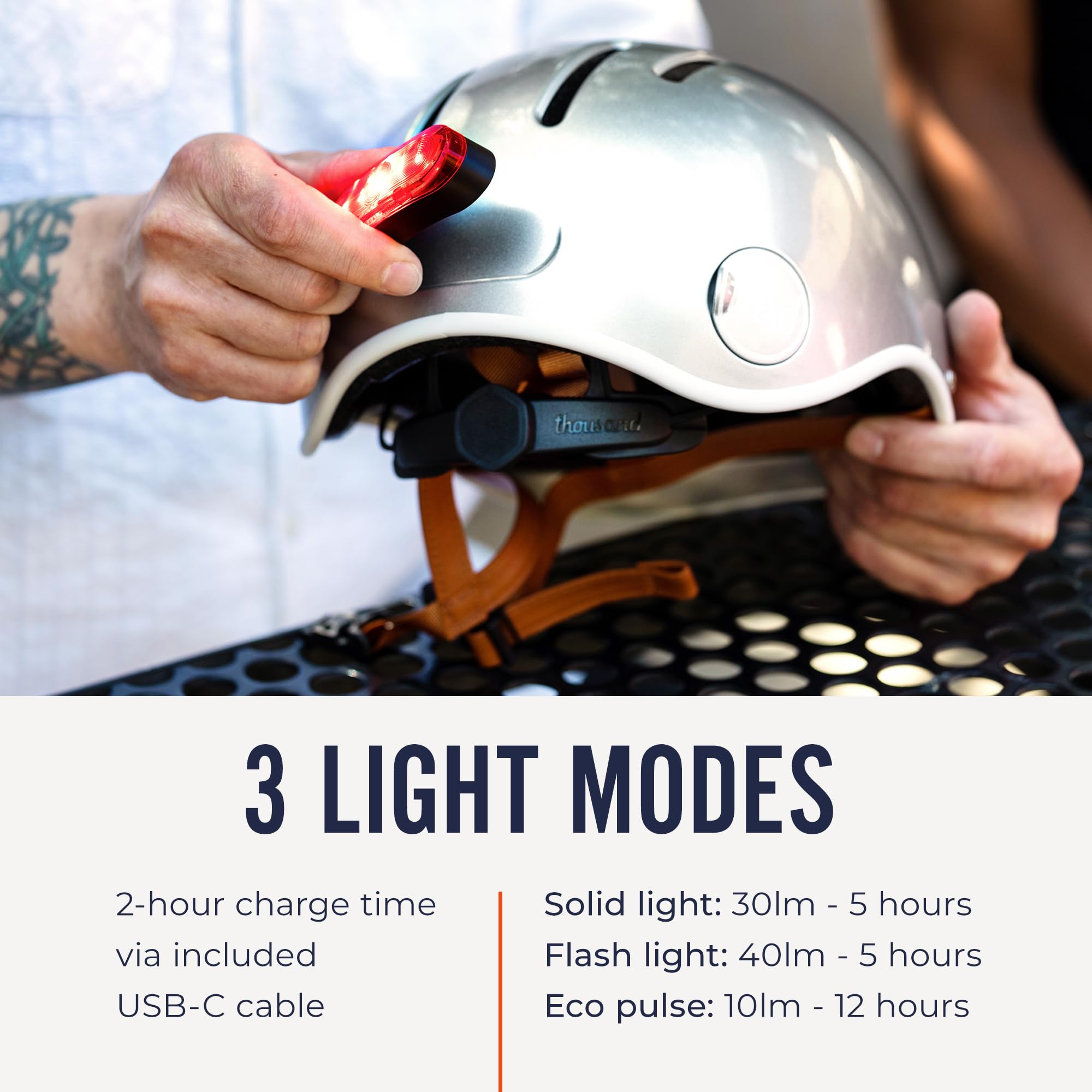 Thousand Magnetic Helmet Light - Stealth Black Acrylic Light for Heritage 2.0 Helmet